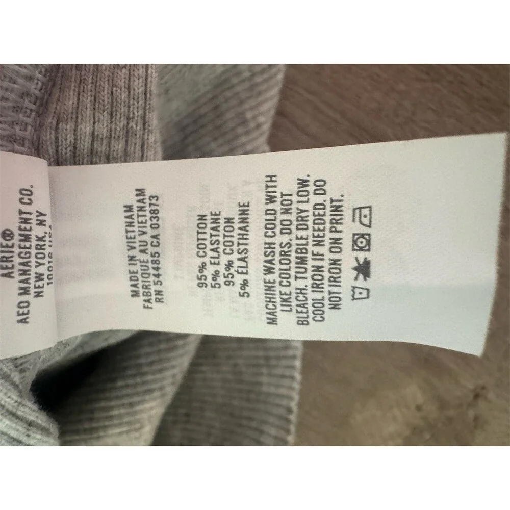 Aerie | Ribbed Cropped Tank Top | Heather Gray |Size Small - Picture 7 of 7